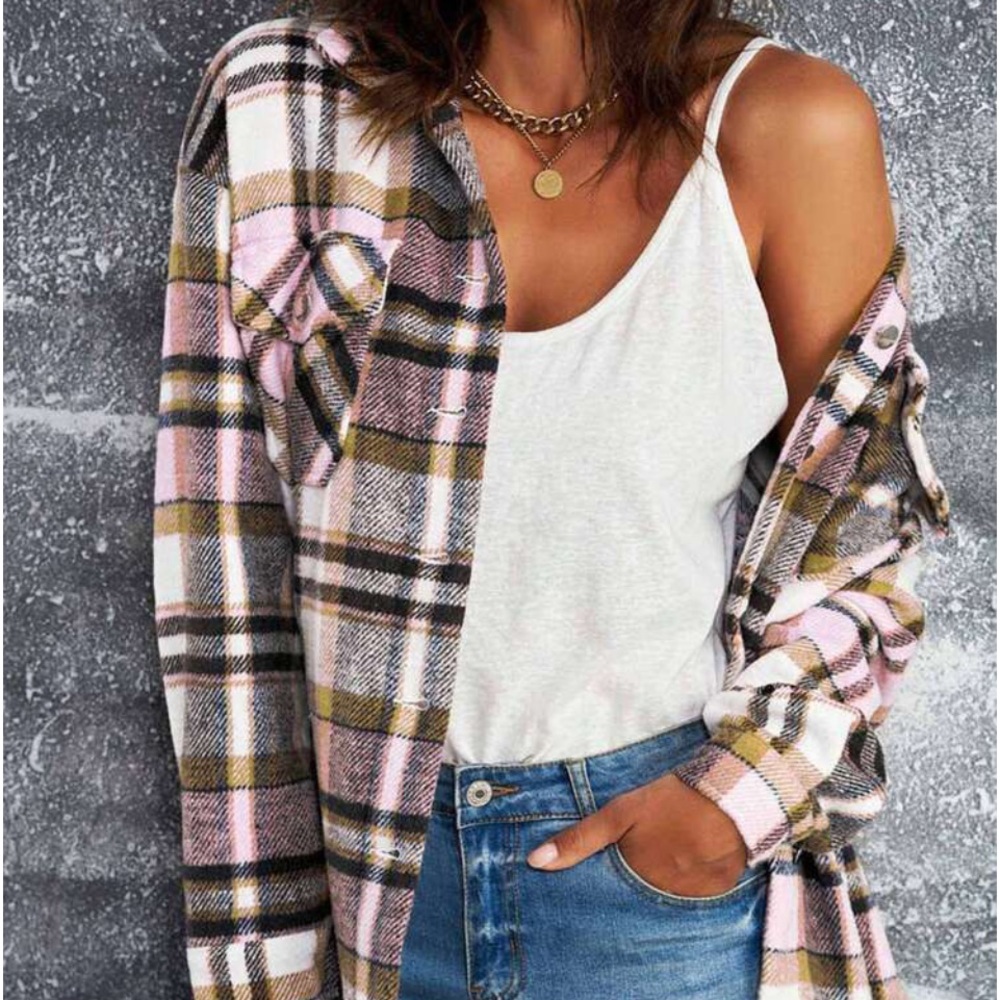 New plaid flannel button down jacket or top - Picture 9 of 9